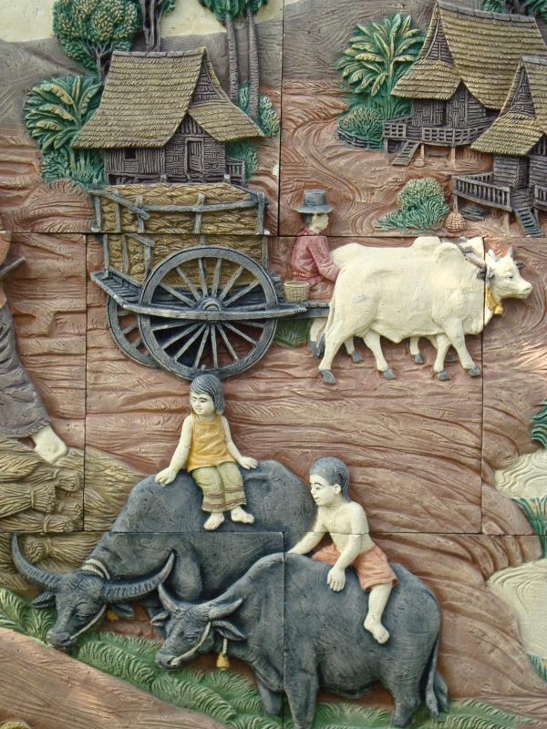 Traditional South-East Asian Rural Scene
