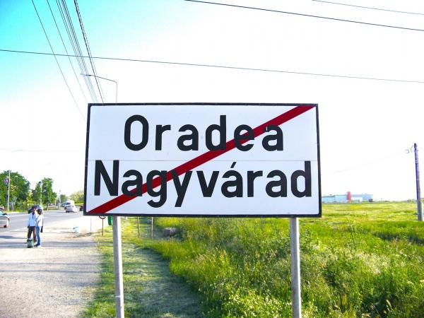 Traffic sign exit of town