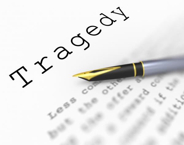 Tragedy Word Shows Catastrophe Misfortune Or Devastation