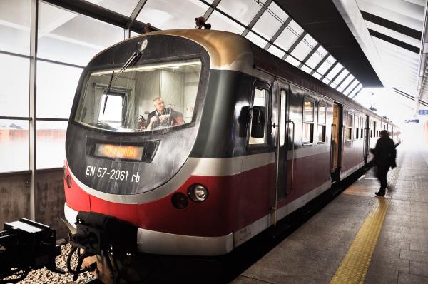 Train at Kraków railway station (Dworzec Główny)