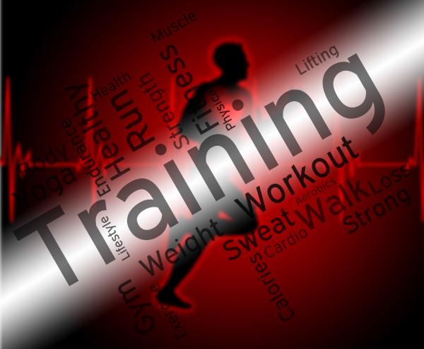 Training Words Indicates Get Fit And Aerobic