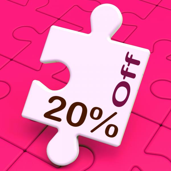 Twenty Percent Off Puzzle Means Discount Or Sale 20