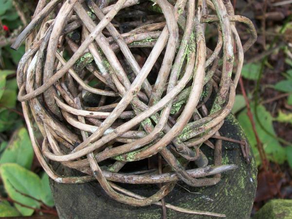 Twig ball on post