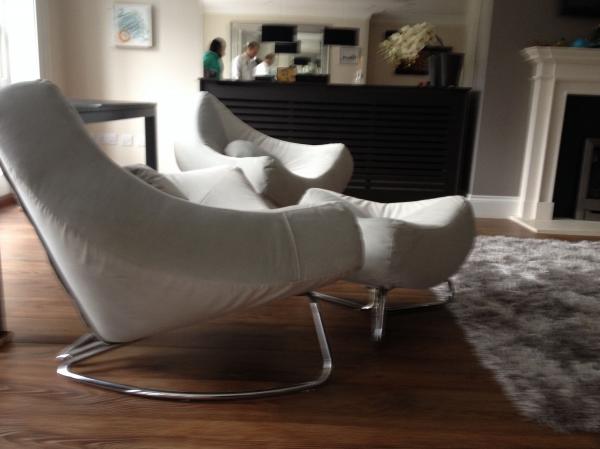 Two Suede Armchairs
