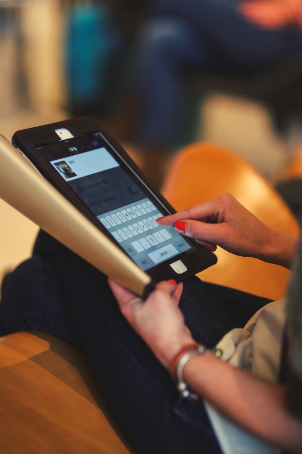 Typing on the tablet
