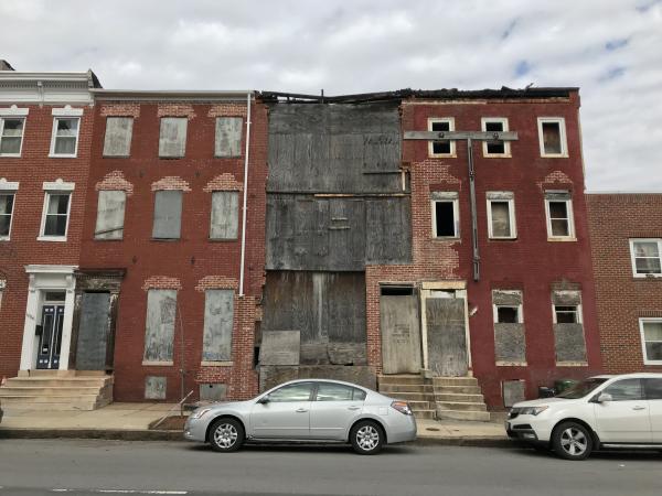 Vacant rowhouses, 1050-1056 W. Fayette Street, Baltimore, MD 21223