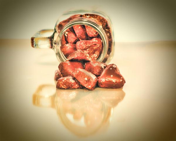 Valentine's day candy with texture