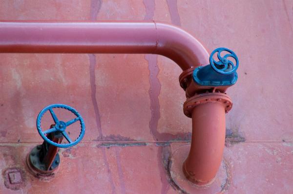 Valves and Pipeline from Tank