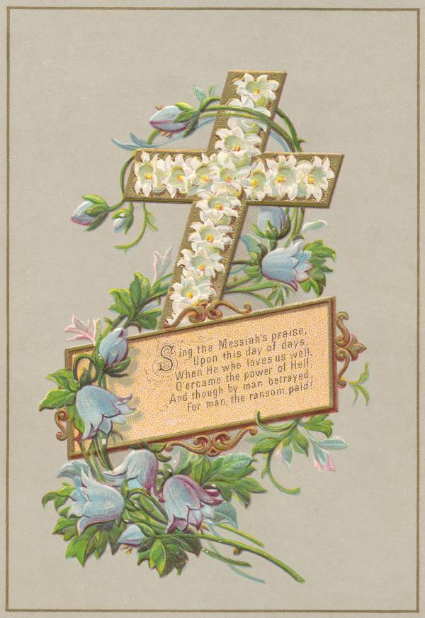 Victorian Greeting Card - Easter Cross