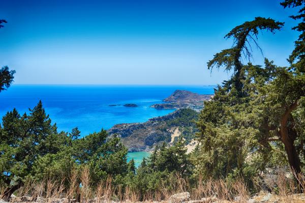 View from the mountains to the sea