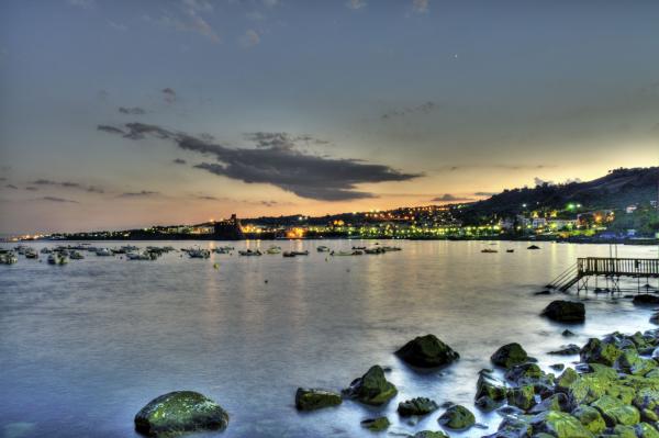 View of Aci Castello across the sea from Acitrezza Sicilia Italy Italia HDR - Creative Commons by gnuckx