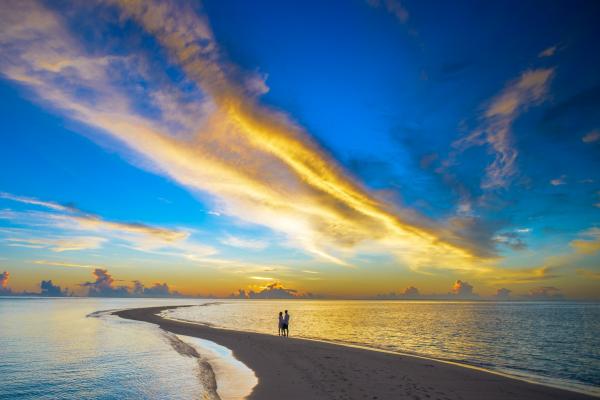 View of Beach at Sunset