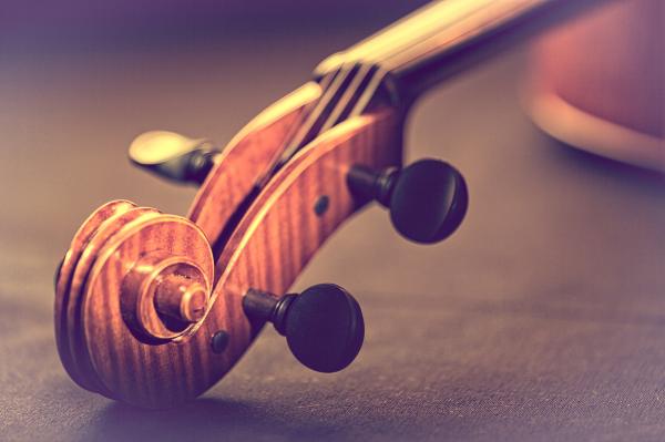 Violin - Scroll and Pegbox Close-Up - Retro Looks Warm Colors
