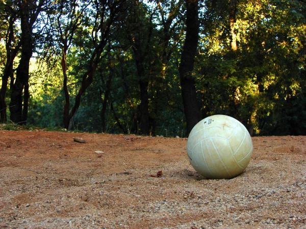 Volleyball on Red Ground