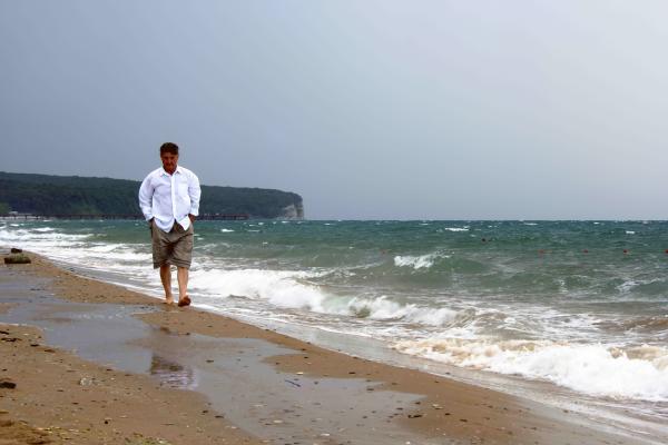 Walking on the beach