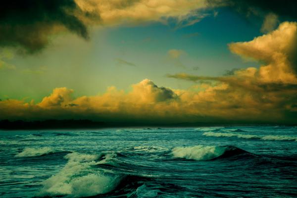 Waves against the sky