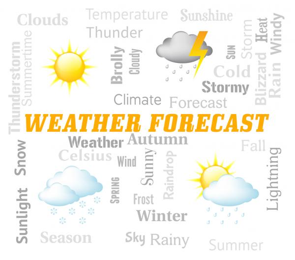 Weather Forecast Indicates Meteorological Conditions And Forecaster