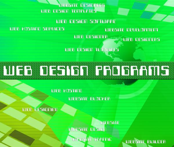 Web Design Programs Shows Software Development And Designers