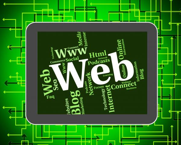 Web Word Represents Online Internet And Net
