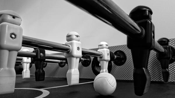 White and Black Foosball Table