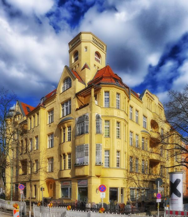 White and Brown Paint Building