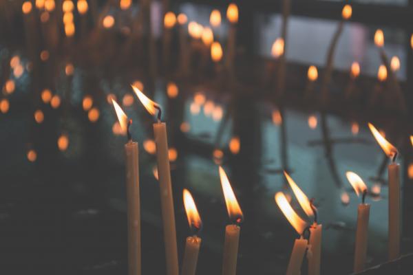 White Candlestick With Flame
