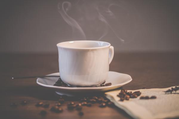 White Ceramic Coffee Mug With Saucer