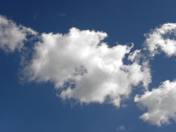 White clouds and blue sky