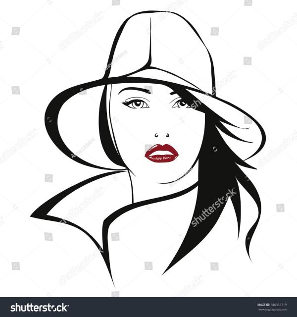 White Hat in Woman's Face