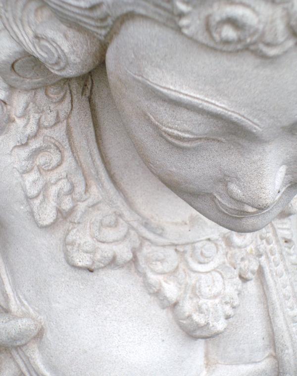White Oriental Stone Figurine
