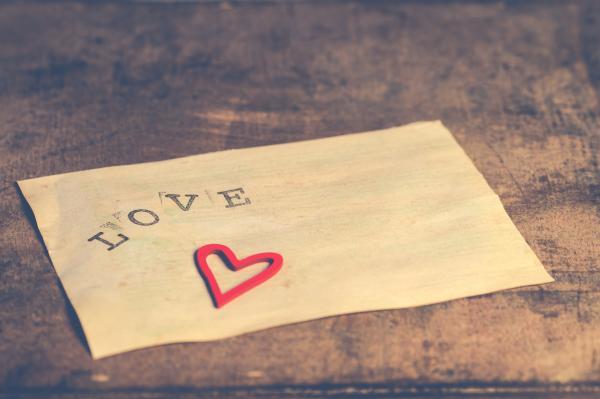 White Paper Printed With "love"