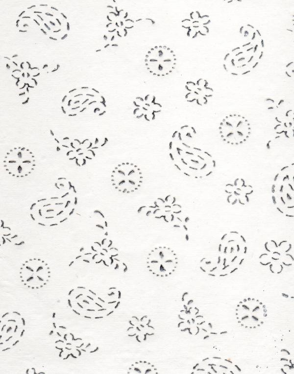 White Paper Silver Paisely