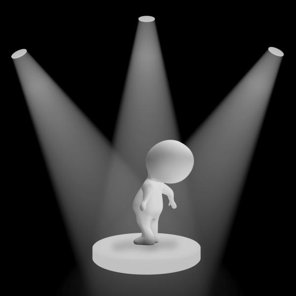 White Spotlights On Character Highlighting Fame And Performance