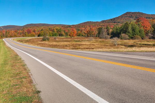 Winding Autumn Canaan Valley Road - HDR