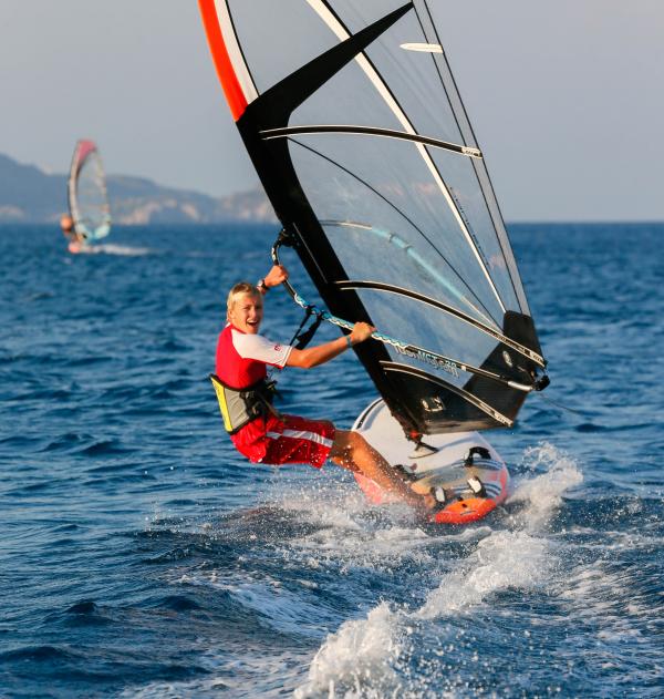 Windy windsurfing day