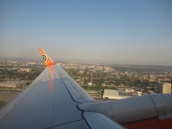 Wing of a landing aircraft