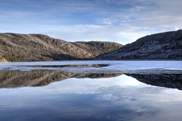 Winter lake reflection