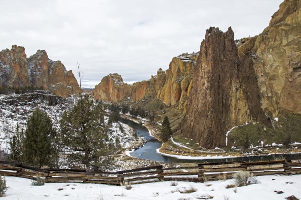 Winter Snow Smith Rock, Oregon