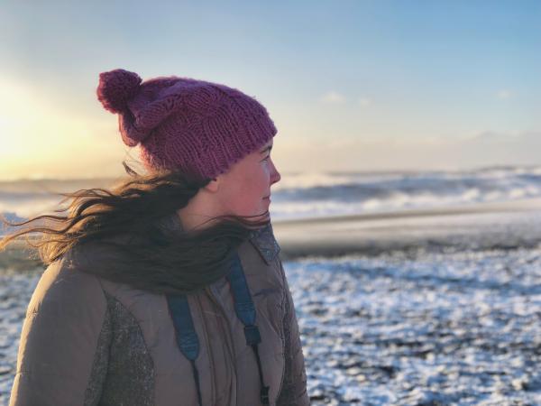 Woman in Gray Full-zip Jacket on Snowy Field