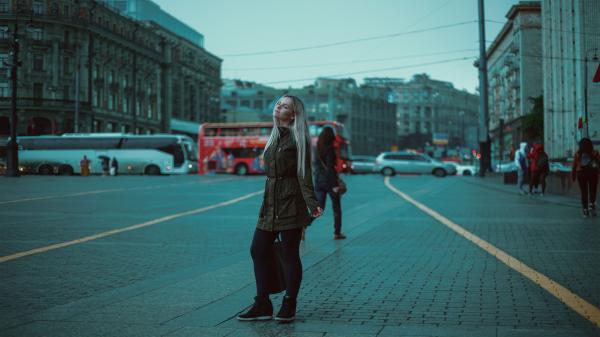 Woman in Street during Daytime