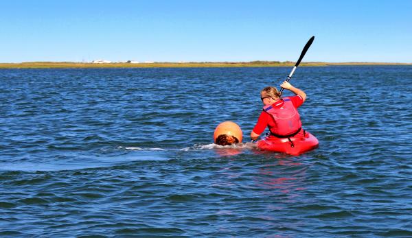 Woman kayaking