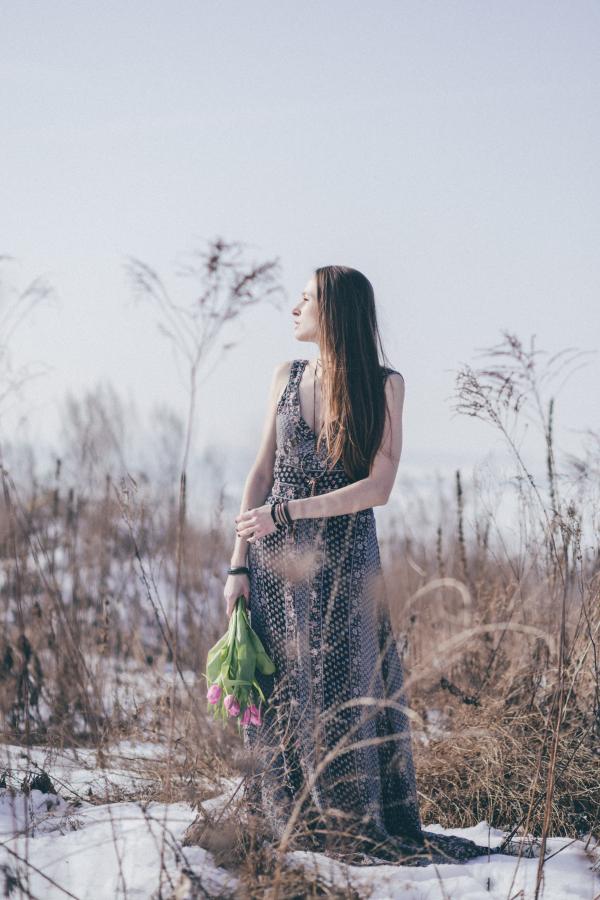 Woman Looking at Tree