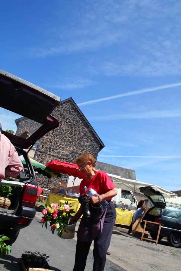 Woman putting things in a car