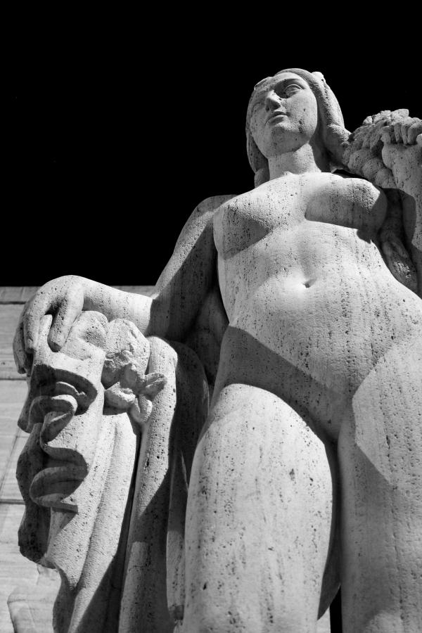 Woman sculpture in park