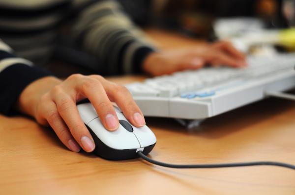 Woman using computer