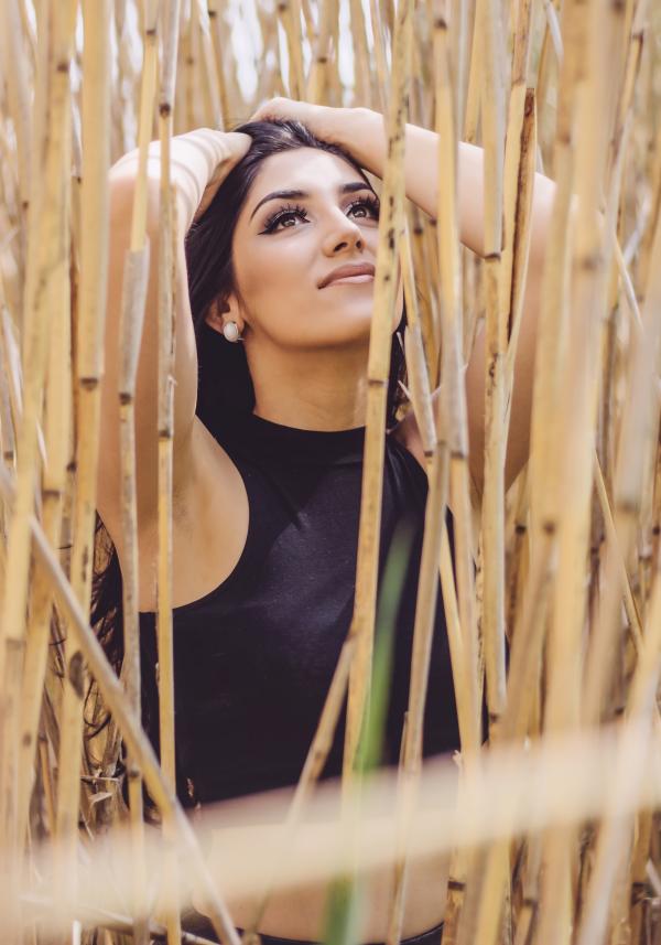 Woman Wearing Black Crop Top