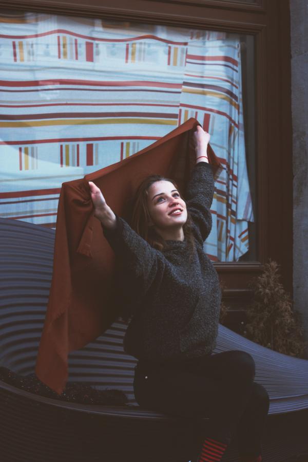 Woman Wearing Black Sweatshirt