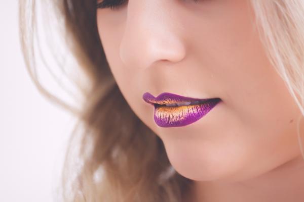 Woman Wearing Pink and Yellow Lipstick
