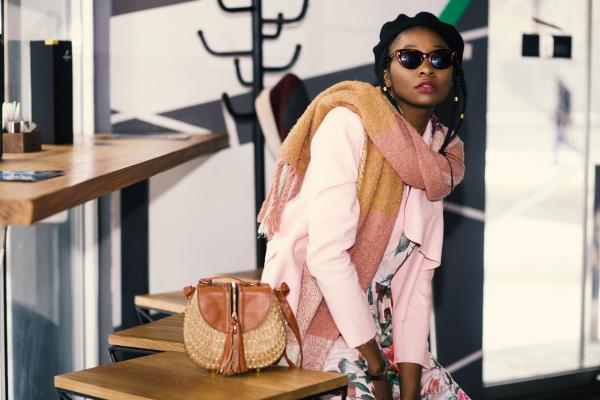 Woman Wearing Pink Cardigan
