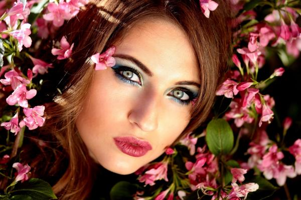 Woman Wearing Red Lipstick
